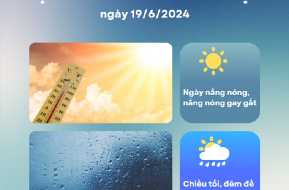 Dự báo thời tiết ngày 19.6.2024